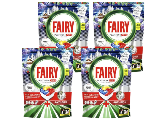 Fairy Platinum Plus Mrs Hinch Alpine Escape Dishwasher 48 Tablets x 4